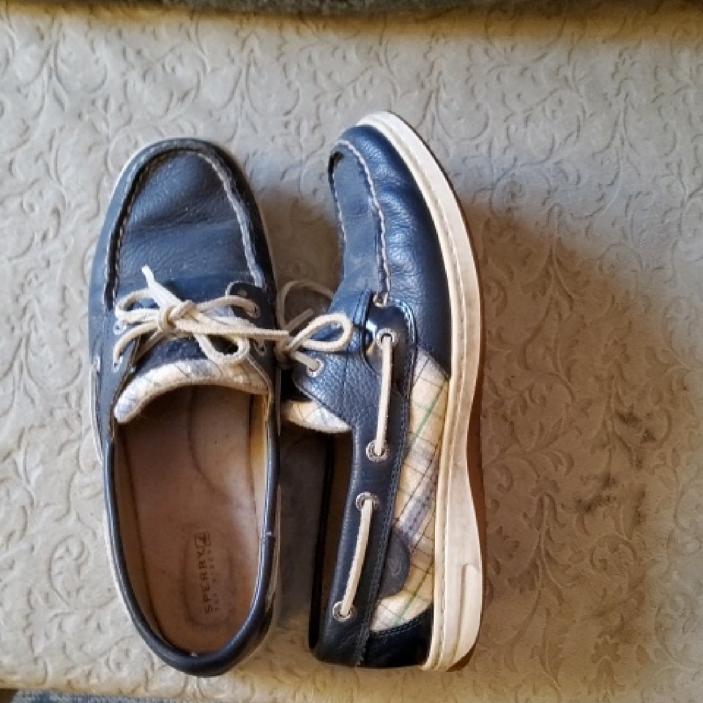 Sperry Navy and Cream Loafers